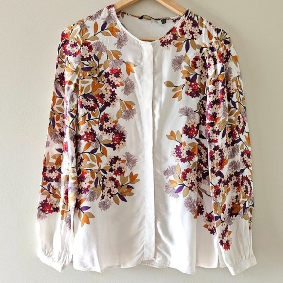 Massimo Dutti Floral Print Button Down Shirt Size US 6. - Picture 4 of 13